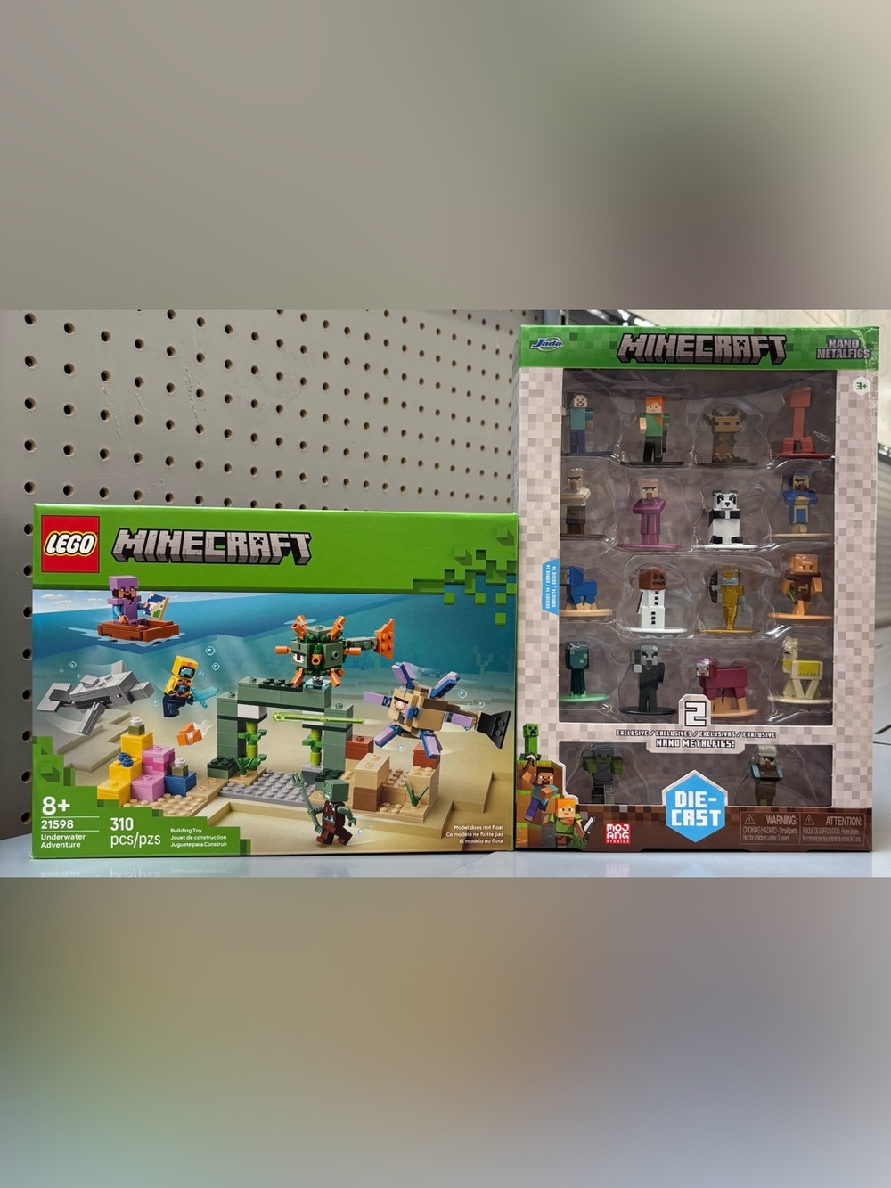 MineCraft Bundle (Lego Minecraft Set 21598 and Minecraft Action Figure Set)